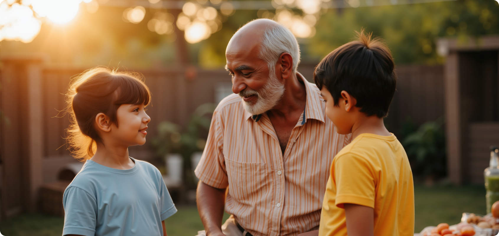 Grandfather with grandchildren